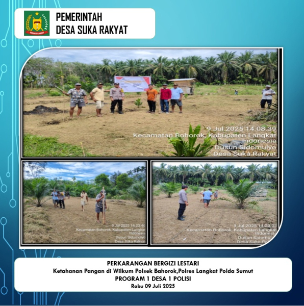 Ketahanan Pangan di Wilkum Polsek Bahorok,Polres Langkat,Polda Sumut Program 1 Desa 1 Polisi