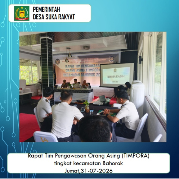 Rapat Tim Pengawasan Orang Asing (TIMPORA) tingkat kecamatan Bahorok